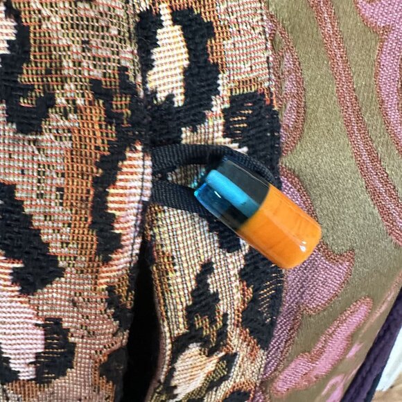 Alex Kim Womens Cardigan Sweater Jacket Patchwork Animal Print Art to Wear Large - Picture 13 of 15